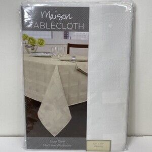 Maison Tablecloth White Fabric Heavy Wrinkle Resistant by Benson Mills